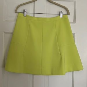 J. Crew neon green fit and flare skirt